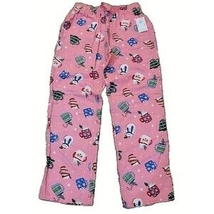 Old Navy Women L Flannel Pajama Pants Christmas Pink Mugs Winter Xmas Pjs NEW